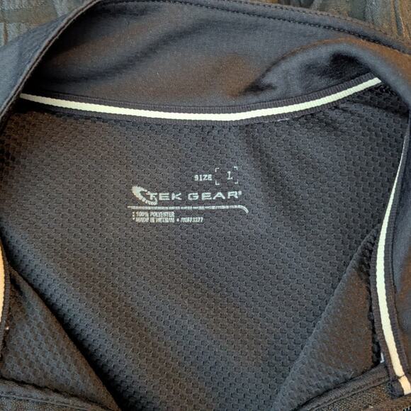 Tek Gear Men's 1/4 Zip Pullover Sweater Lightweight Activewear Large Black - Picture 4 of 4